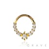 316L SURGICAL STEEL CZ KITE ROUND MULTI CZ SEPTUM HINGED SEGMENT HOOP RING